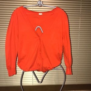 J Crew Button up ⭕️Sweater Tangerine Mediu…